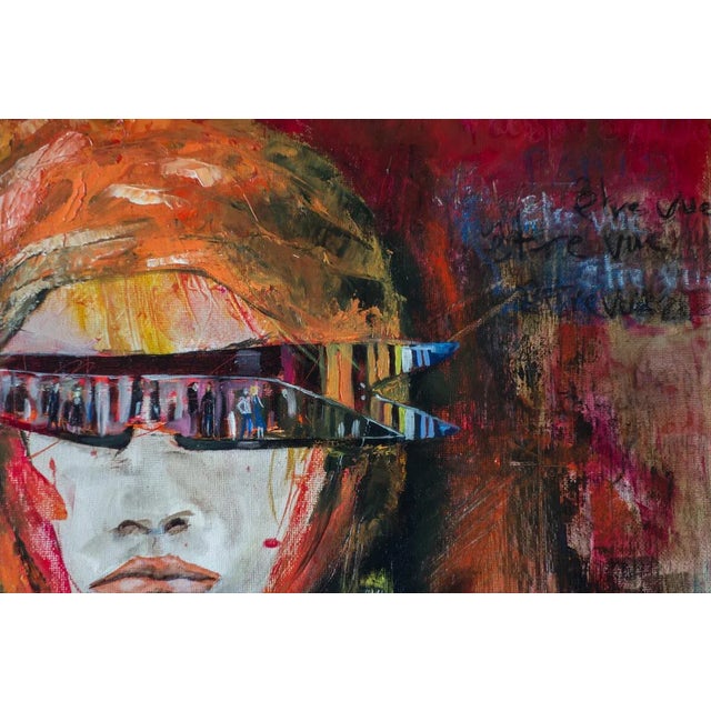 The Woman with Glasses 2015 Oil, pastels, collages on canvas 73 x 50 cm Certificate of the artist, The Woman with Glasses...