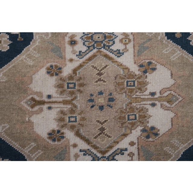 Hand Woven Geometric Turkish Oushak Wool Rug 2'9'' X 5'1'' For Sale - Image 6 of 10