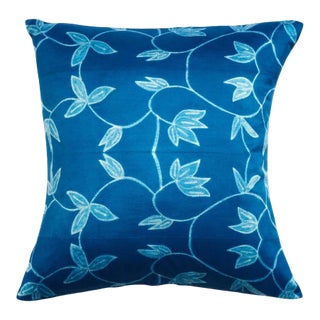 Studio Variously Hand Dyed Folio Indigo Pillow For Sale