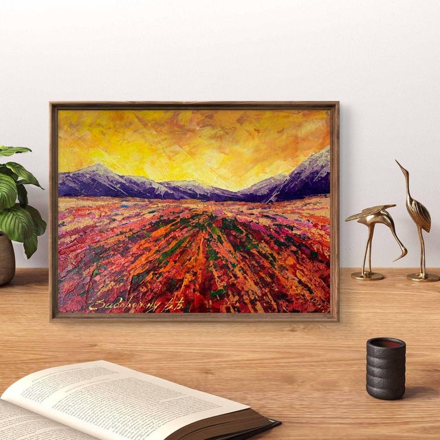 Expressionism Oil Painting Mountain Sunset v. Zadorozhnya For Sale - Image 3 of 12
