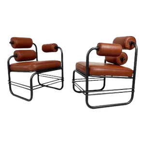 1980s Postmodern Jordan Mozer Nautilus Chairs - a Pair