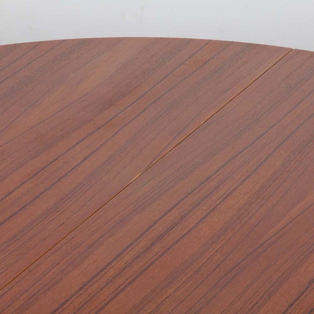 Round Extendable Teak Dining Table, 1970s For Sale - Image 4 of 11