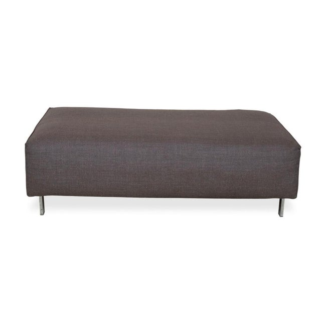 Grata Ottoman in Grey Fabric For Sale - Image 6 of 8