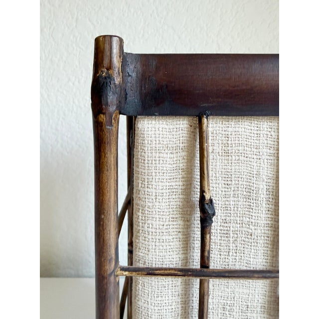 1960s Louis Sognot Style Bamboo & Cotton Table Lamp For Sale - Image 5 of 12