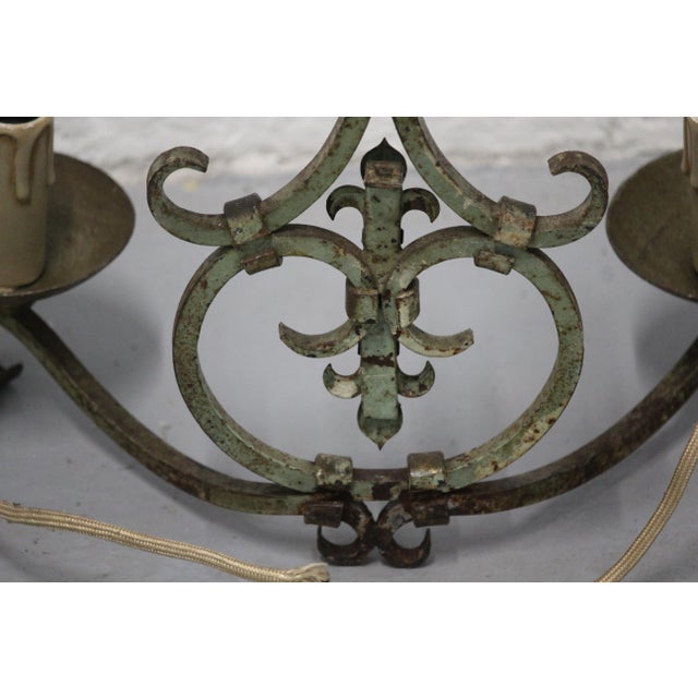 Black Vintage Royal Lily Decor Wall Lamps, 1950s, Set of 2 For Sale - Image 8 of 18