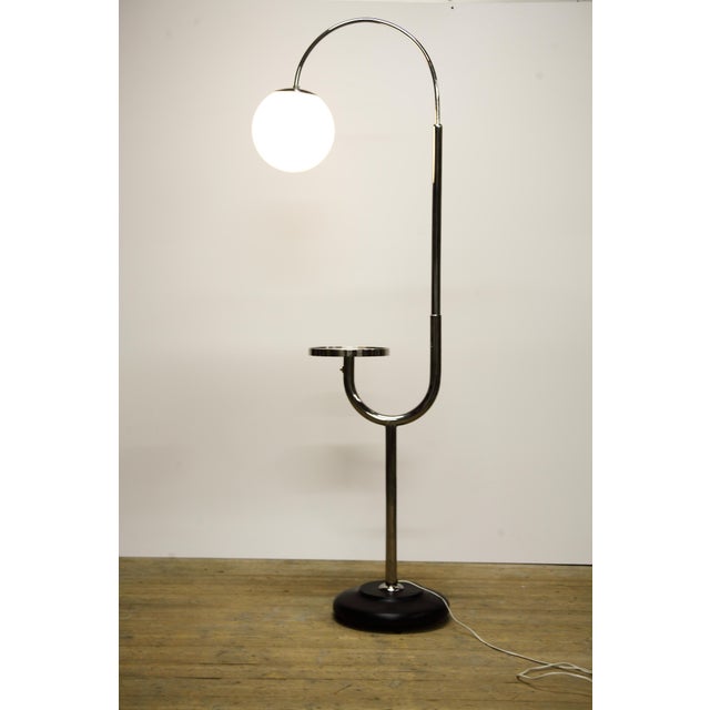 Modernist Chrome Floor Lamp, Former Czechoslovakia, 1940s For Sale - Image 12 of 17