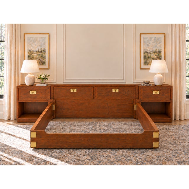 Pair of Vintage Henredon Campaign-Style Nightstands, Attributed For Sale - Image 9 of 9