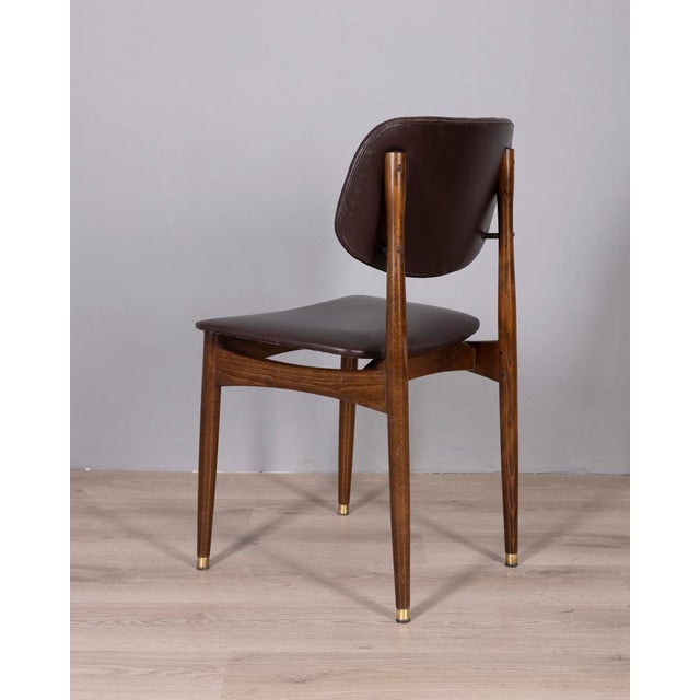 Vintage Wood and Leather Chairs by Anonima Castelli from Castelli, 1960s, Set of 8 For Sale - Image 6 of 16