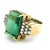 Emerald 1970s Emerald Cut Green Tourmaline and Diamond 18k Gold Statement Ring, Size 7.5 For Sale - Image 8 of 15