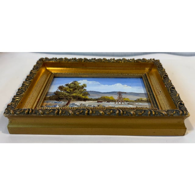 Rustic Miniature Oil Painting by West Texas Artist John W. Richey For Sale - Image 3 of 10