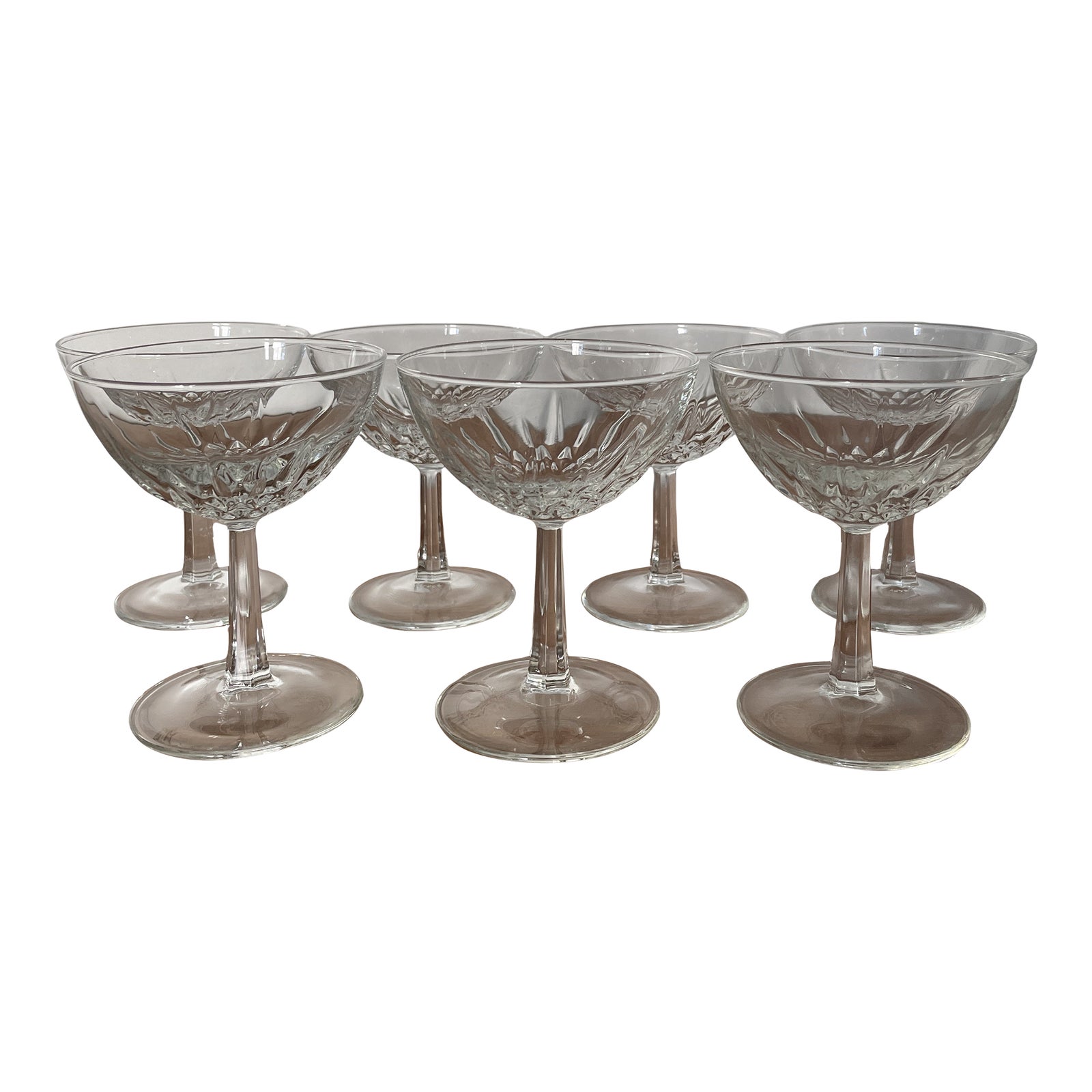 Vintage Cut Glass Champagne Coupe Cocktail Glasses 7 Chairish
