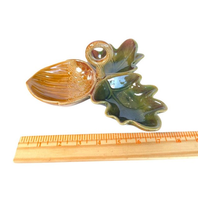 Sculptural Acorn & Oak Leaf Ceramic Divided Serving Dish For Sale - Image 14 of 16