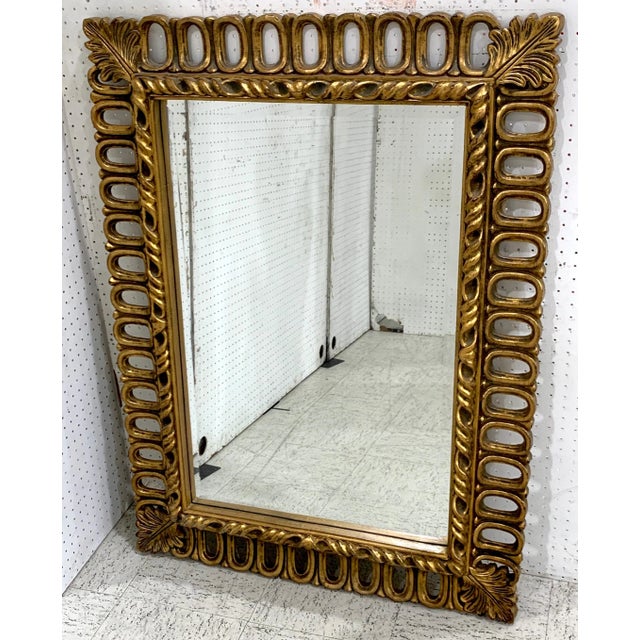 Hollywood Regency Gilt Ring Motif Mirror For Sale - Image 4 of 5