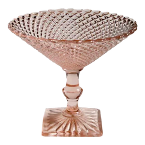 1930’s “Miss America” Pink Depression Glass Round Compote