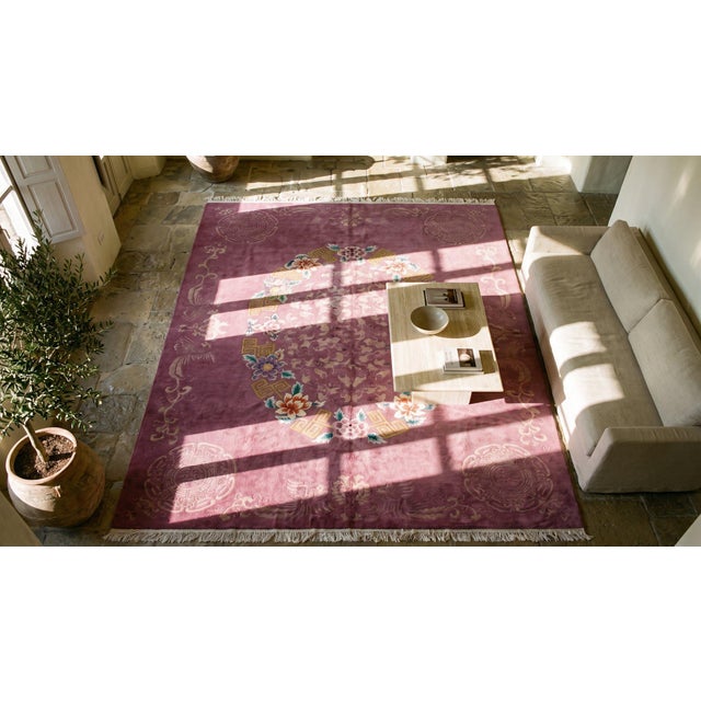 1920s Chinese Art Deco Carpet For Sale - Image 9 of 11