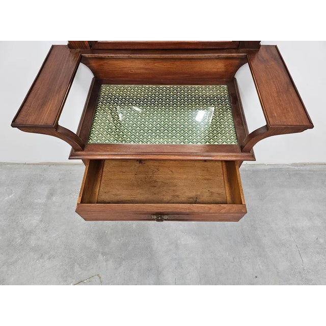 Art Nouveau Dressing or Vanity Table with Mirror in Walnut, 1890s For Sale - Image 5 of 12