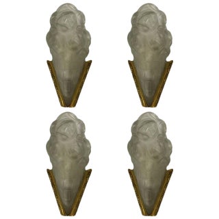 Degue Signed French Art Deco Sconces - Set of 4 For Sale