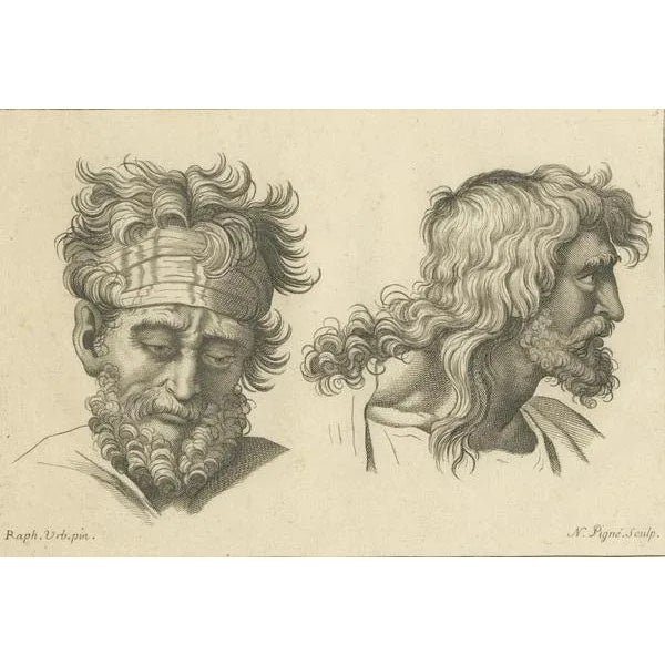 Mid 18th Century Pigné, Reflective Resilience: Profiles, 1740, Engraving For Sale - Image 5 of 6