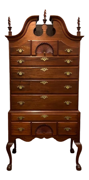 Antique Boston Chippendale Style Walnut Highboy