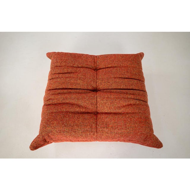 Set of Togo Lounge Chair and Pouf in Crimson Tweed Fabric by Michel Ducaroy for Ligne Roset, 1973 For Sale - Image 17 of 18