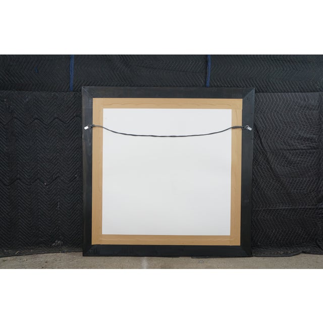 Large Neoclassical Style Ebonized & Burl Wood Wall Mirror With Marquetry Inlay For Sale - Image 11 of 12