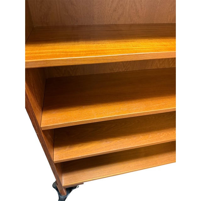 Burnt Umber Vintage Danish Teak Bookcase McM Four Shelf For Sale - Image 8 of 16
