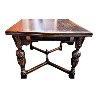 Late 19th Century Spanish Solid Fumed Oak Refectory or Conference Table For Sale