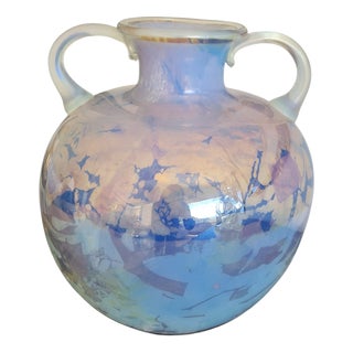 Avem Murano Glass Vase Anse Volanti Series Iridescent Double Handles, Italy, 1950s For Sale