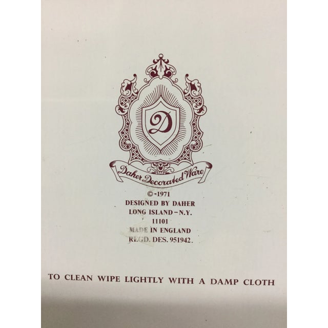 Metal 1971 Daher Victorian Scene Toleware Bowl For Sale - Image 7 of 11