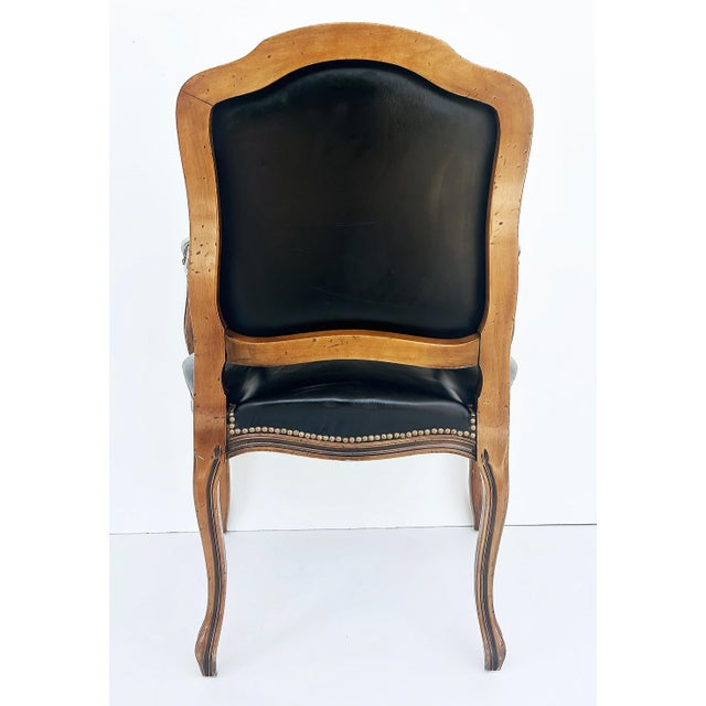 Vintage Italian Chateau d'Ax Leather Armchairs With Brass Nailhead Details, Pair For Sale In Miami - Image 6 of 12