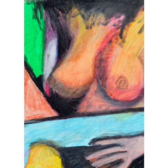 Figurative Nude at the Beach - Abstract Expressionist Figurative in Conté Crayon by Michael William Eggleston For Sale - Image 3 of 4