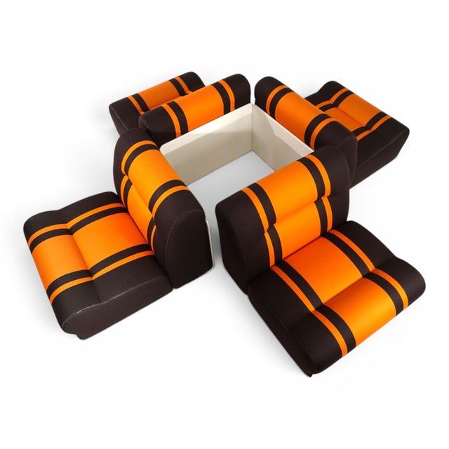 Wood Space Age Concha Modular 4-Seater Sofa by Jo Otterpohl for Cor, 1970, Set of 4 For Sale - Image 7 of 18