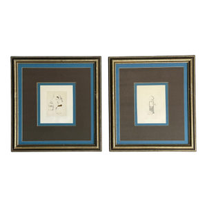 Charles Bragg, Two Etchings, Nasty Series, Signed and Stamped, American, 20th C.