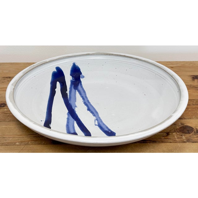Ceramic Vintage Oversized Studio Pottery Bowl Platter For Sale - Image 7 of 11