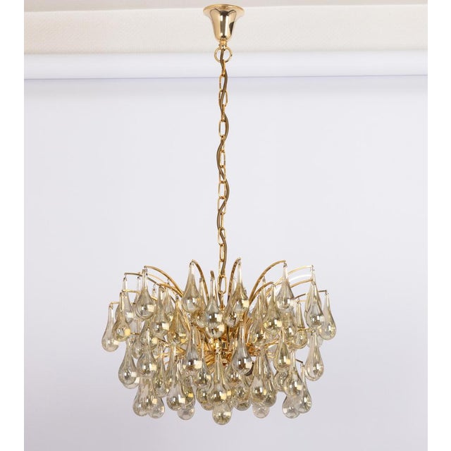 Large Murano Glass Tear Drop Chandelier by Christoph Palme, Germany, 1970s For Sale - Image 3 of 13