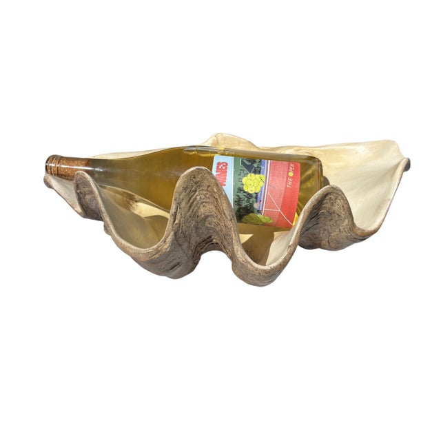 Large Faux Giant Clam Shell Centerpiece Bowl For Sale - Image 13 of 16