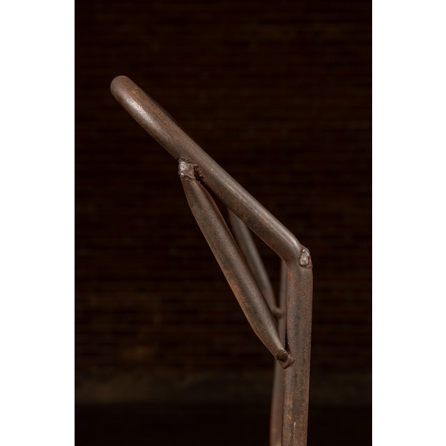 Antique Industrial Cylinder Cart With Chain Retainer For Sale - Image 9 of 9