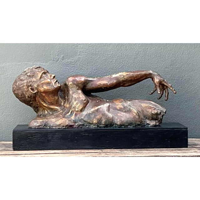 Vintage Patinated Figurative Sculpture of Man For Sale - Image 11 of 12