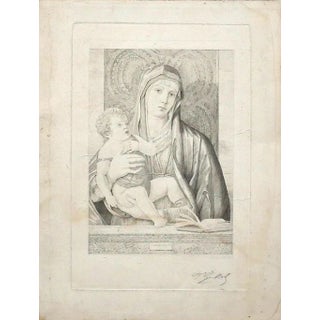 Ferdinand Gaillard, Madonna and Child, Original Bulino, 19th Century For Sale