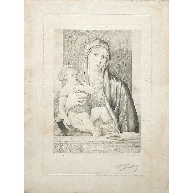 Ferdinand Gaillard, Madonna and Child, Original Bulino, 19th Century For Sale