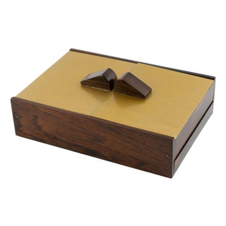 Mid Century Modern Gilded Aluminum and Macassar Wood Box, circa 1960 For Sale
