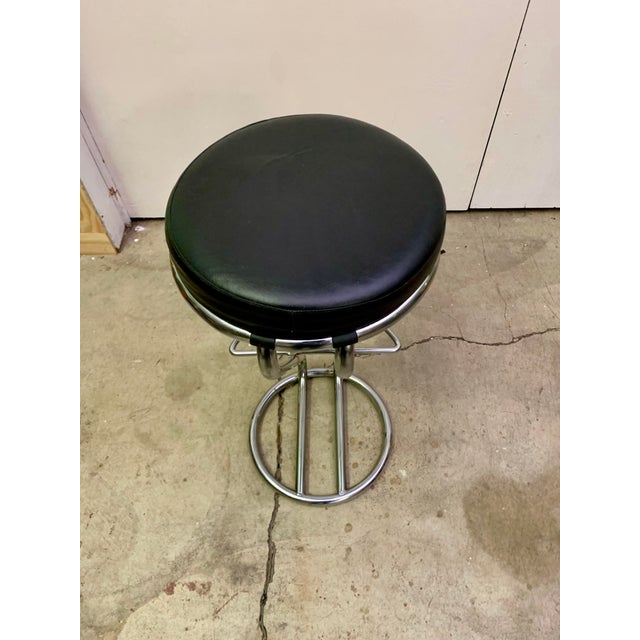 1970s Italian Mid-Century Modern Chrome Bar Stool For Sale - Image 10 of 11