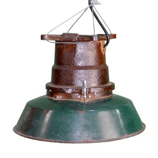 Industrial Lamp in Metal Enemalted and Hierro, 1940s For Sale