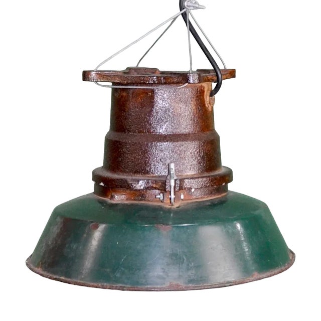 Industrial Lamp in Metal Enemalted and Hierro, 1940s For Sale