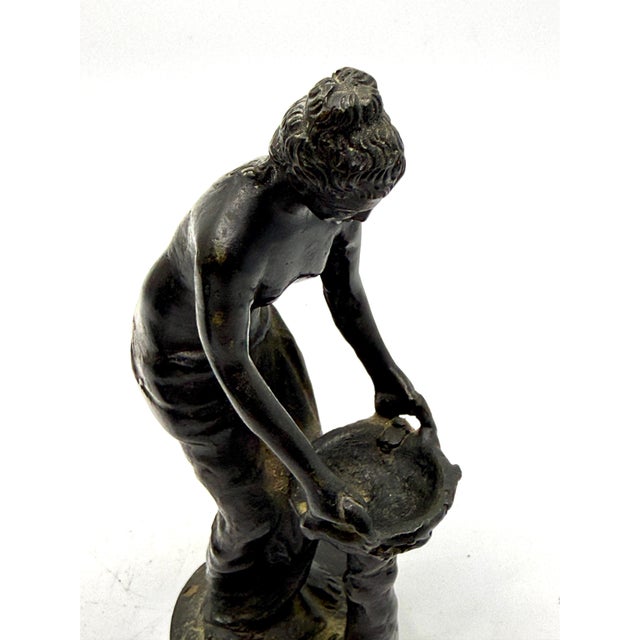 Black 1900s 4 Grand Tour Neo Classical Bronze Miniatures incl Dancing Faun, Seated Hermes For Sale - Image 8 of 18