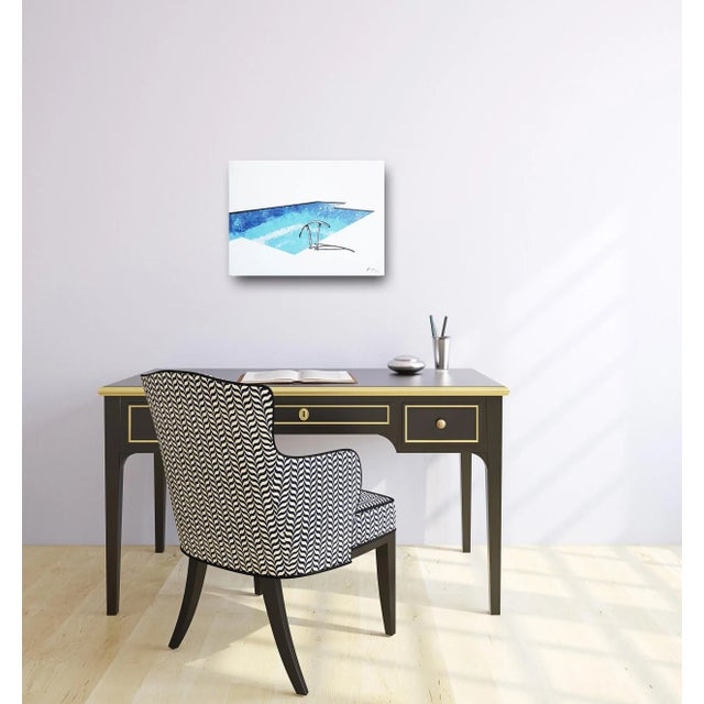 Metal Cool and Deep - Minimalist Realism Pool Painting on Canvas - Original Artwork by Kathleen Keifer For Sale - Image 7 of 9