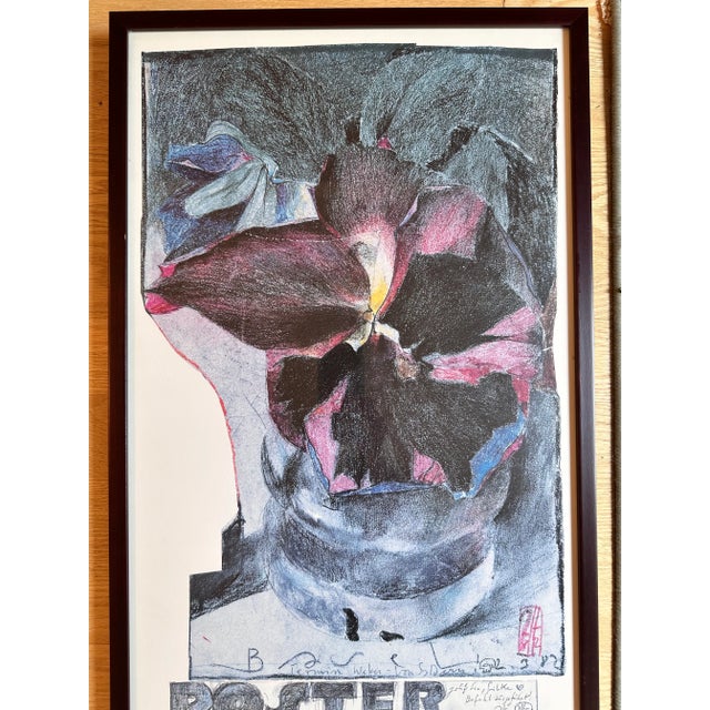 Framed Artwork Horst Janssen Signed Poster Galerie Hamburg 1982 For Sale - Image 6 of 7