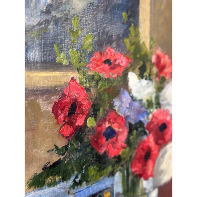 Original Swedish Oil on Canvas – "Tulips and Poppies" by Johan Jacobsson – Vintage & Framed 68 × 80 cm (26.8" × 31.5") A...