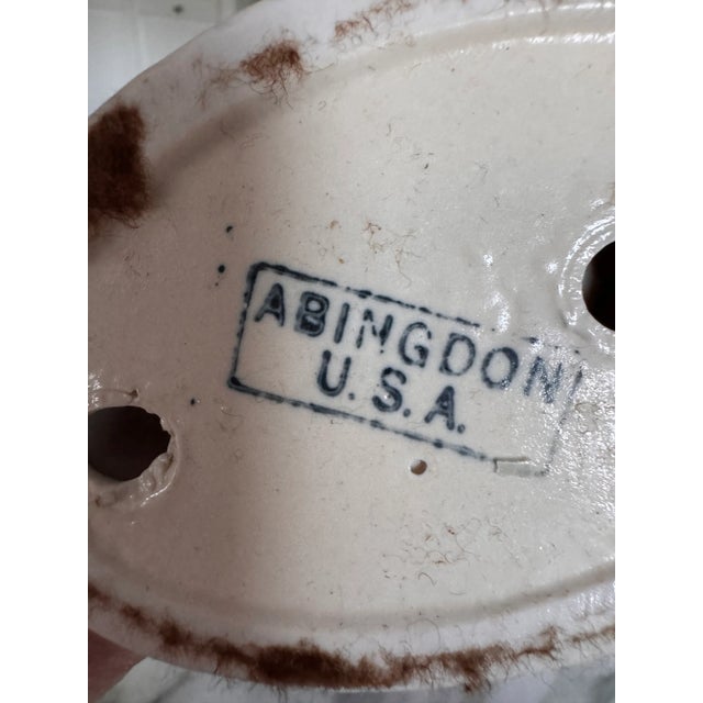 Ceramic LastCHANCE!1930's Abingdon Pottery Hollywood Regency Style Candle Holders - A Pair For Sale - Image 7 of 12