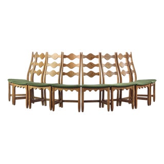 Vintage Danish Tall Back Brutalist Chairs by Henning Kjærnulf, 1960s, Set of 8 For Sale